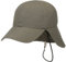 Lipodo Uni Cap mit Nackenschutz - unifarbene Sonnencap Damen/Herren - Wasserabweisende Baseballcap aus Nylon - Einheitsgröße 56-60 cm - Kappe Größenverstellbar - Frühjahr/Sommer Oliv One Size