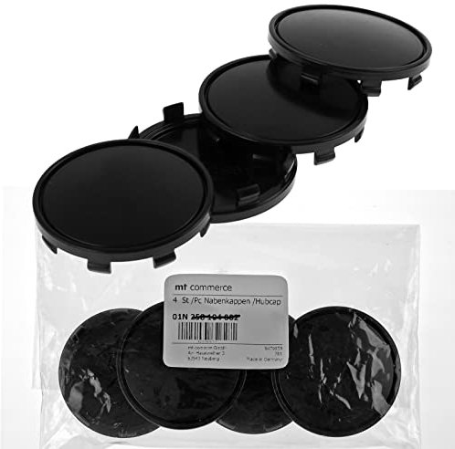 4x 61mm Nabenkappen Felgen Deckel Radnaben Kappen Schwarz Gewölbt für AUDI