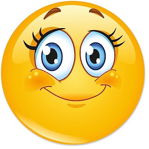 Mauspad mit Smile-Motiv Lady I Ø 22 cm rund I Happy Mousepad in Standard-Größe, rutschfest I Wimper Grinsen Smile I gelb süß I dv344