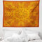 ABAKUHAUS Indische Wandteppich Muster vielseitige Kulturelle Kunst Symetrie Spirituelle Abbildung Digitaldruckaus Weiches Mikrofaser Stoff 150 x 110 cm Farben verblassen Nicht Waschbar, Orange Grün