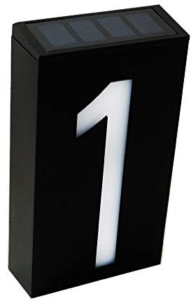 Número de Casa con 6-LED Luz Solare, KEEDA Exterior Lámpara Solar Números de Puerta para casa, hotel, puerta, Villa