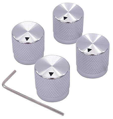 Taiss/4 stücke Silber farbe Aluminium Elektronische Drehregler Potentiometer Knopf Für 6mm Durchmesser Welle, Lautstärkeregler, Audio knopf, Gitarrenknopf, schaltknopf, 17mm durchmesser x 17mm Höhe