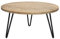 Table Basse Ronde gravée Bois manguier Massif et métal Noir D80 cm Vibes