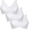 Eden House Ladies Pack of 3 Bra Cotton Front Fastening Magic Bra White 16