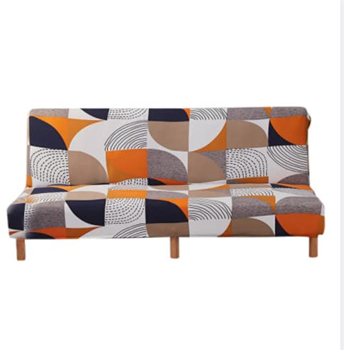 Mingfuxin Armless Schlafsofa-Bezüge,Spandex Stretch Futon Schonbezug Protector,rutschfeste elastische Klappcouch Sofa Shield für klappbares Schlafsofa mit 2-3 Sitzplätzen ohne Armlehnen