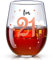 21st Birthday Wine Glass Rose Gold - Funny Present for Girls, Party Decorations Supplies, 17 oz Stemless
