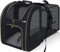 pecute Haustier Expansions Rucksüke für Hund und Katzen mit Front Opening-Mesh Fenstertaschen, Tragbare und Erweiterbare Ourdoor Faltbarer Raum Tragetasche,Schwarz (maximale Geladen 6kg)