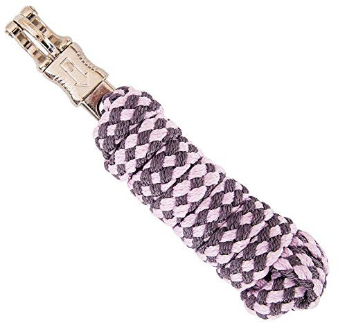 Merauno® Führstrick für Pferd - Anbindestrick in verschiedenen stylischen Designs, Führleine, Anbindeseil Pony, Esel, Ziege mit Panikhaken (Rosa Lila, Panikhaken)