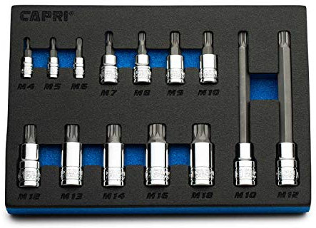 Capri Tools XZN - Juego de llaves de vaso cuadradas triples, 10 piezas (XZN Bit Set/Master)