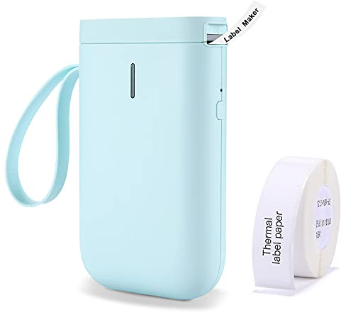 YuLinca Impresora de Etiquetas Etiquetadora Adhesiva Bluetooth Mini Portátil Máquina de Etiquetas Térmicas D11 Label Maker Compatible con iOS Android Smartphone Adecuado para Organización (Verde)