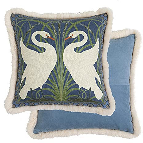 Dekokissen Couchkissen Kopfkissenbezug Sofa Kissenbezug 1 Stücke Kissen Nordic Bettkissen Wohnzimmer Langes Taille Kissen Retro Amerikanisch-45X45Cm / Kernfrei_Swan Fort Kissen