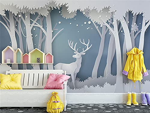 BLZQA Fototapeten Vlies Wandtapete Waldhirsch Wohnzimmer Schlafzimmer Büro Flur Dekoration Wandbilder Moderne Kinderzimmer Wanddeko Wandtapete 250x175 cm-5 panelen