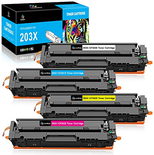 LeciRoba 203X CF540X für HP 203 X CF540 X 203A CF540A für HP Color Laserjet Pro M254dw M254dn M254nw , MFP M281fdw MFP M280nw MFP M281cdw MFP M281fdn (4-Packung)