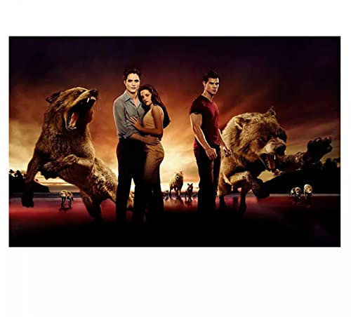 USCMN 5D DIY Voller runder Diamant Malerei The Twilight Saga Filmplakat 3D Stickerei Kreuzstich Strass Mosaik Wohnkultur-40x50cm