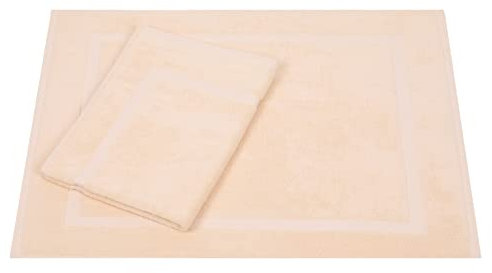 Betz 2 Stück Badvorleger Badematte Badteppich Duschvorleger Frottee Premium Größe 50x70 cm 100% Baumwolle Qualität 650g/m² Farbe beige