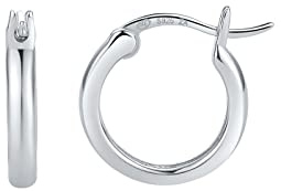 Damen Gold Creolen Ohrringe: Kleine 18K Vergoldet Kreolen für Frauen Einfach Klassisch Zierlich Huggie Ohr Schmuck 16mm Durchmesser