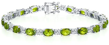 GEMLANTO Armband Damen 925 Sterling Silber Peridot Tennis Armband Frauen August Geburtsstein Schmuck Geschenk für Valentinstag Verlobung Geburtstags Muttertags Weihnachten