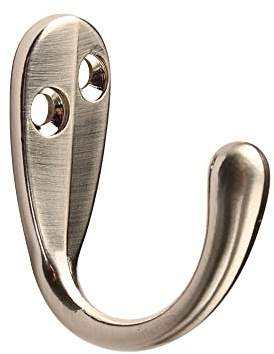 HASWARE 6 PCS Coat Hook, Wall Mounted Hooks Coat Hooks Robe Hooks Hangers Heavy Duty with 12 Pieces Screws for Bedroom Bathroom Kitchen Door Wall (Satin Nickel)