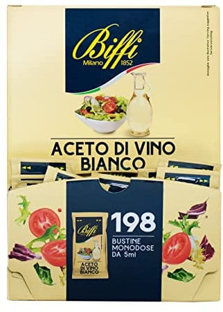 Biffi - Aceto di Vino Bianco - Monodose - 198 bustine monoporzione da 5 ml