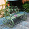 BeTlreo Gartenbank, kreative gekrümmte Bank amerikanische Gusseisen Retro Outdoor doppelte Schaukelstuhlbank Gartentisch Stuhl Parkstuhlgarten Freizeit Ornament grün