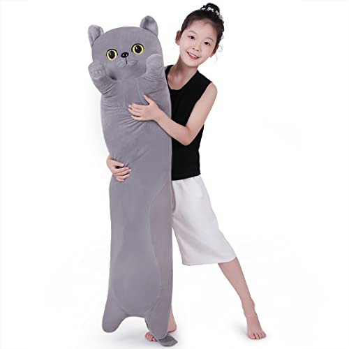 SNOWOLF 120cm Britische Kurzhaarkatze Weiche Kissen Plüsch Schlafkissen Baumwolle Kätzchen Kissen