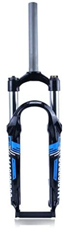 HSQMA MTB Mechanical Suspension Fork 24 Inch BMX Folding Bike Fork 80 Travel Rebound Adjustment 1-1/8 Straight Front Fork Disc Brake 9mm QR Manual Lockout (Color : 24inch Blue)