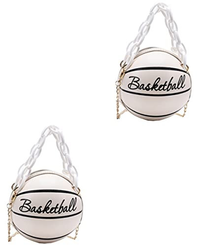 VALICLUD 2 Stk Basketballtasche Umhängetasche Schultertasche Basketball-Handtasche Trendige Tasche in Basketballform damen geldbörse Ledergeldbörse Tasche mit Basketballformmuster Pu Kette