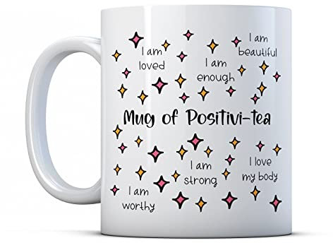 Finger prints - Mug of Positivi-Tea - Empowering Positive Gift Mug, Ceramic, 11fl.oz.