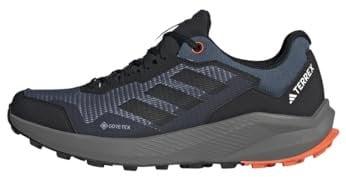 adidas Herren Terrex Rider Gore-TEX Trail Running Shoes Trailrunning-Schuhe, Steel/Core Black/Impact Orange, 39 1/3 EU