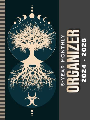 5-Year Monthly Organizer 2024-2028: Hardcover / Dated 8.5x11 / With To Do Lists - Goal - Reminder - Note Sections / Personal Organizing Gift / Mother ... Triple Goddess Mystical Moon Phases Art Cover