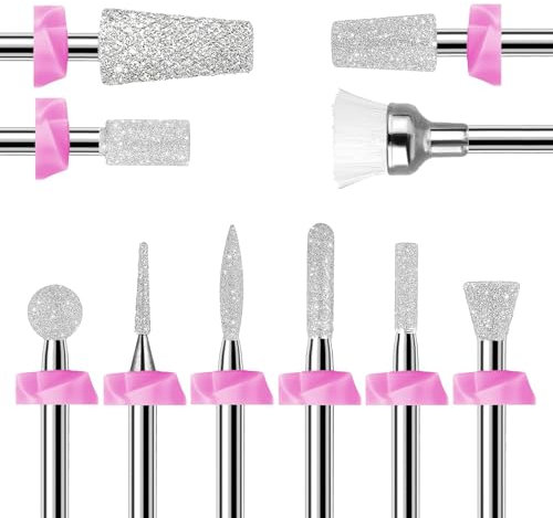 Makartt Nail Drill Bits - 10Pcs Dimond Sanding Bit Sets for Nail Drill E-File,Upgraded Cuticle Cleaner Nail Bit Tool Kit for Acrylic 3D Nail Art Gel Tools Nails Manicure Nail Prep Salon Home DIY Use
