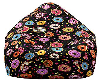 Highdi Sitzsack Indoor Outdoor Sitzkissen Weicher Flauschiger Donuts-Kuchen Sofabettbezug Ohne Füllung Gartenkissen Bodenkissen für Wohnzimmer Gaming (70x80cm,Liebesstern)