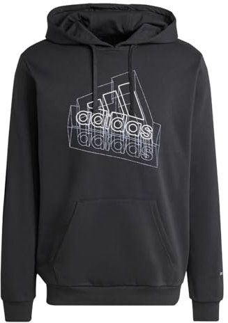 adidas Hombre Tech Graphic Hoodie, Black, L