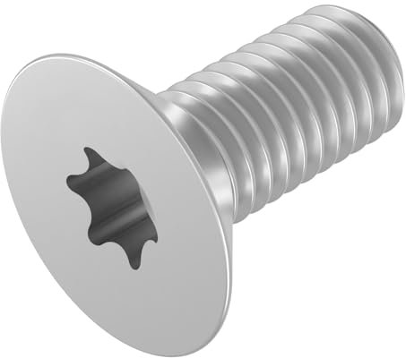 SECCARO Tornillo avellanado M3 x 7 mm, acero inoxidable V2A, VA A2, ISO 14581, hexágono interior (TX), rosca completa, 20 unidades
