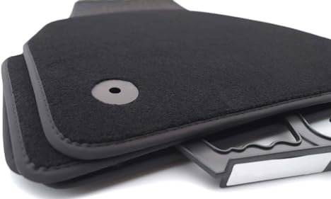 Fußmatten für VW Tiguan Allspace passend Velours Matten Automatten Set 4.teilig Schwarz inkl. Original Befestigung