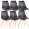 Uderkiny 6er-Set Esszimmerstühle, Skandinavische Stühle, Beine aus Massivholz, Ergonomisches nordisches Design, ideal für Esszimmer, Wohnzimmer, Küche, Schlafzimmer (Schwarz, 6)