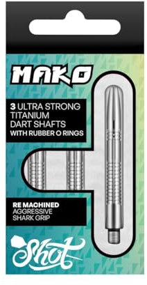 Shot! Dart Mako Titanium Shaft Shafts Dartshaft für Steeldarts & Softdarts (Mittel)