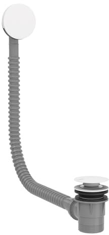 TRES 03453420BM Válvula De Desagüe Bañera Click-Clack Con Rebosadero Blanco Mate
