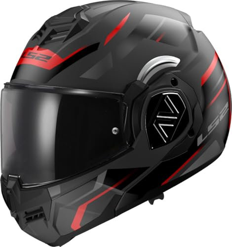 LS2 Advant Kuka FF906 Casque noir mat et rouge taille S | Casques | Casques, Quick Release ratelsluiting | Plastique | Convient pour cyclomoteur, maxi-scooter, moto, mobylette, cyclomoteur, quadruple,