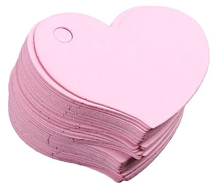 OVERTOYOU Herz-Blanko-Papier, Geschenk mit Loch, Nachricht, Notizen, Karte, Basteln, bunte Karteikarten für Festivals, Geschenke, Bastelarbeiten, 50 Stück