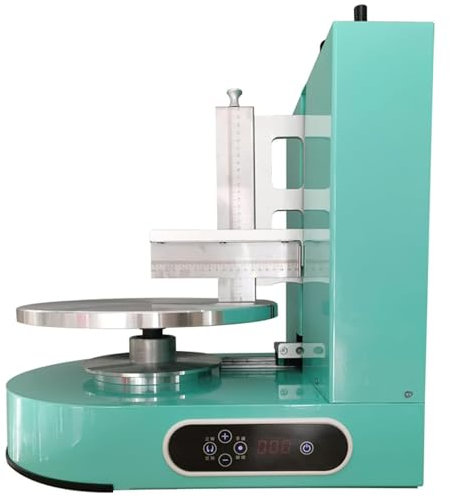 WDDEYYDS Máquina de decoración de Pasteles 60-320 RPM Máquina alisadora de Crema para Untar Tortas de 6-14 Pulgadas Plato Giratorio automático de Acero Inoxidable 304 para Restaurante,Green
