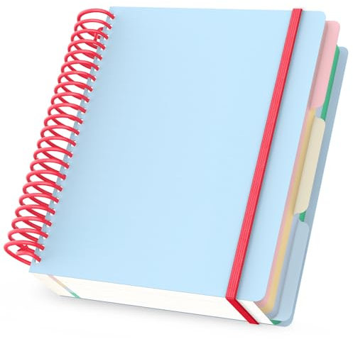 Yarotm Spiralblock A5 Liniert - Notizbuch Tagebuch 120 Blatt - 90GSM Papier Liniert Notizblock A5 - Blau Collegeblock A5 Notizheft 16.3x20.5cm - Notebook Weicher Cover Spiralbuch