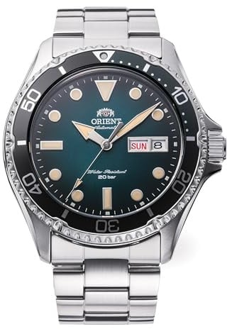 Orient Sports Kamasu V2 Graduate - Herrenuhr Automatik Handaufzug wasserdicht AA08, Grün Graduiert, sportlich