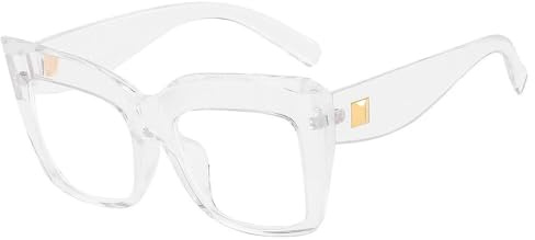 WNCKSQ Große Brille für Damen und Herren, Retro-Brille mit klaren Gläsern, trendiger Party-Brillenrahmen