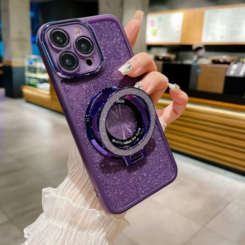 WOWUDI Per Magnetica Cover Xiaomi Redmi NOTE 13 PRO 4G Trasparente con Anello Supporto Compatibile con Aspirazione magnetica per auto,Sottile Silicone 2 in 1 Copertura Separabile- Viola