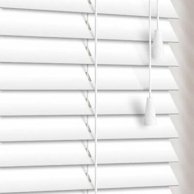 25mm Wooden Venetian Blind - White - 75cm x 210cm