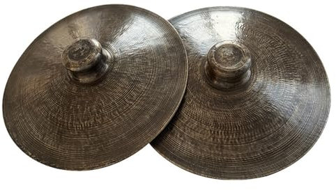 Platillos de ópera chinos vintage hechos a mano para batería de ópera y militar, platillos de cobre de 40,6 cm