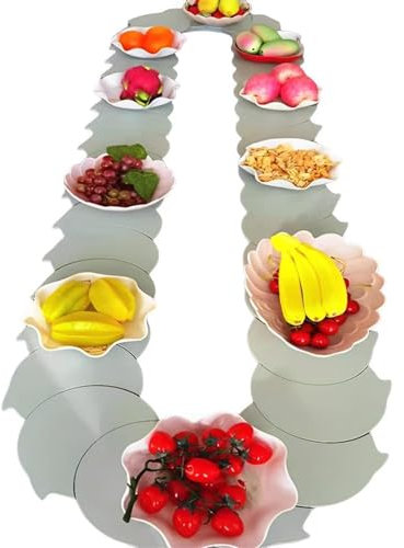 SWAYVES 360° Mesa de Comedor Giratoria Manual Ajustable Que Gira el Plato de la Comida, Plato Giratorio de la Mesa de Comedor para el Partido Del Comedor/a/120Cm/3.9Ft