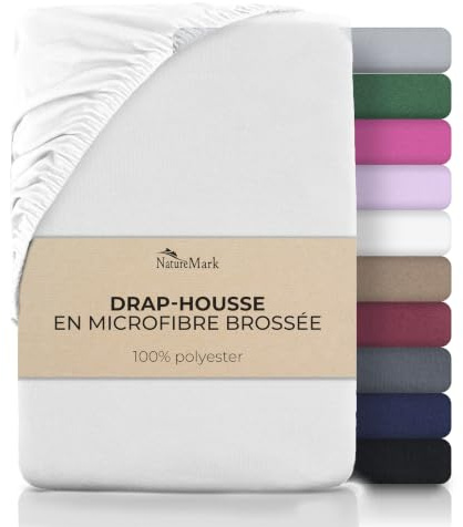 NatureMark Mikrofaser Spannbettlaken – weich, atmungsaktiv und pflegeleicht – hautfreundlich, schnelltrocknend und formstabil - 90x200 cm, Weiß