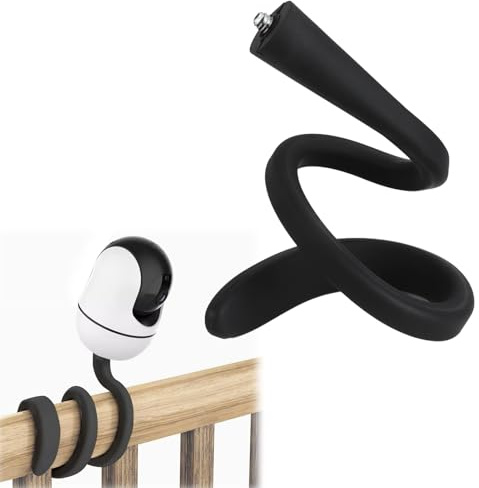 Halterung für Babyphone, Universell Baby Kamera Halter, Flexible Silikon Ohne Bohren 360 Grad Verstellbar, Compatible Babyphone mit Einem 1/4 Gewinde, für Mobiltelefone, Monitore, Outdoor Camera
